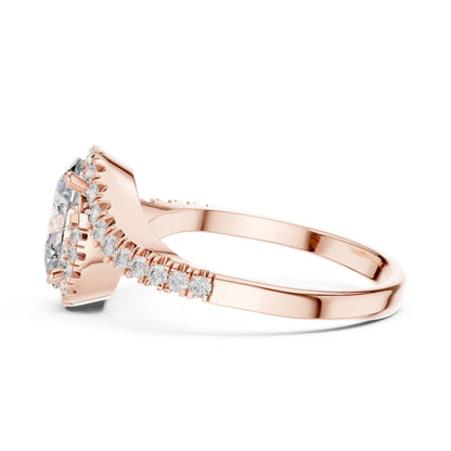 18K White Gold Round & Oval Lab-Grown Diamond Ring for Women | Wedding | Pure Carat