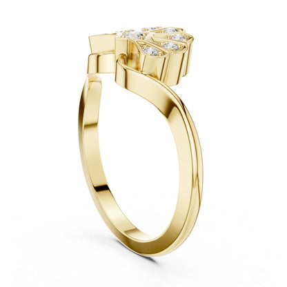 14K Rose Gold Round Lab-Grown Diamond Drop Ring for Women | Everyday Wear | Pure Carat