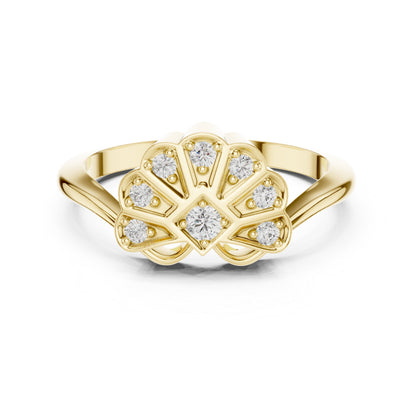 14K Rose Gold Round Lab-Grown Diamond Drop Ring for Women | Everyday Wear | Pure Carat