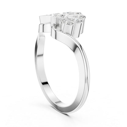 14K Rose Gold Round Lab-Grown Diamond Drop Ring for Women | Everyday Wear | Pure Carat