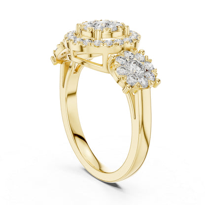 14K Yellow Gold Round Lab-Grown Diamond Ring for Women | Everyday Wear | Pure Carat