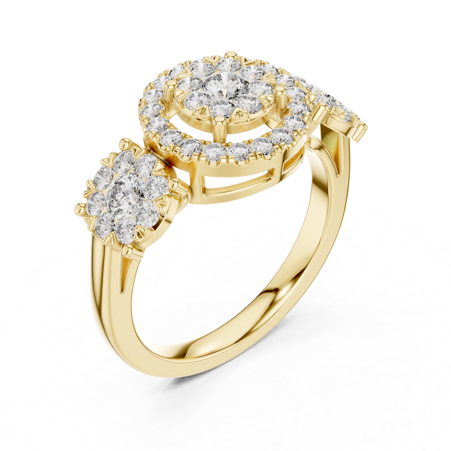 14K Yellow Gold Round Lab-Grown Diamond Ring for Women | Everyday Wear | Pure Carat