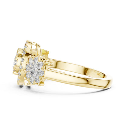 14K Yellow Gold Round Lab-Grown Diamond Ring for Women | Everyday Wear | Pure Carat