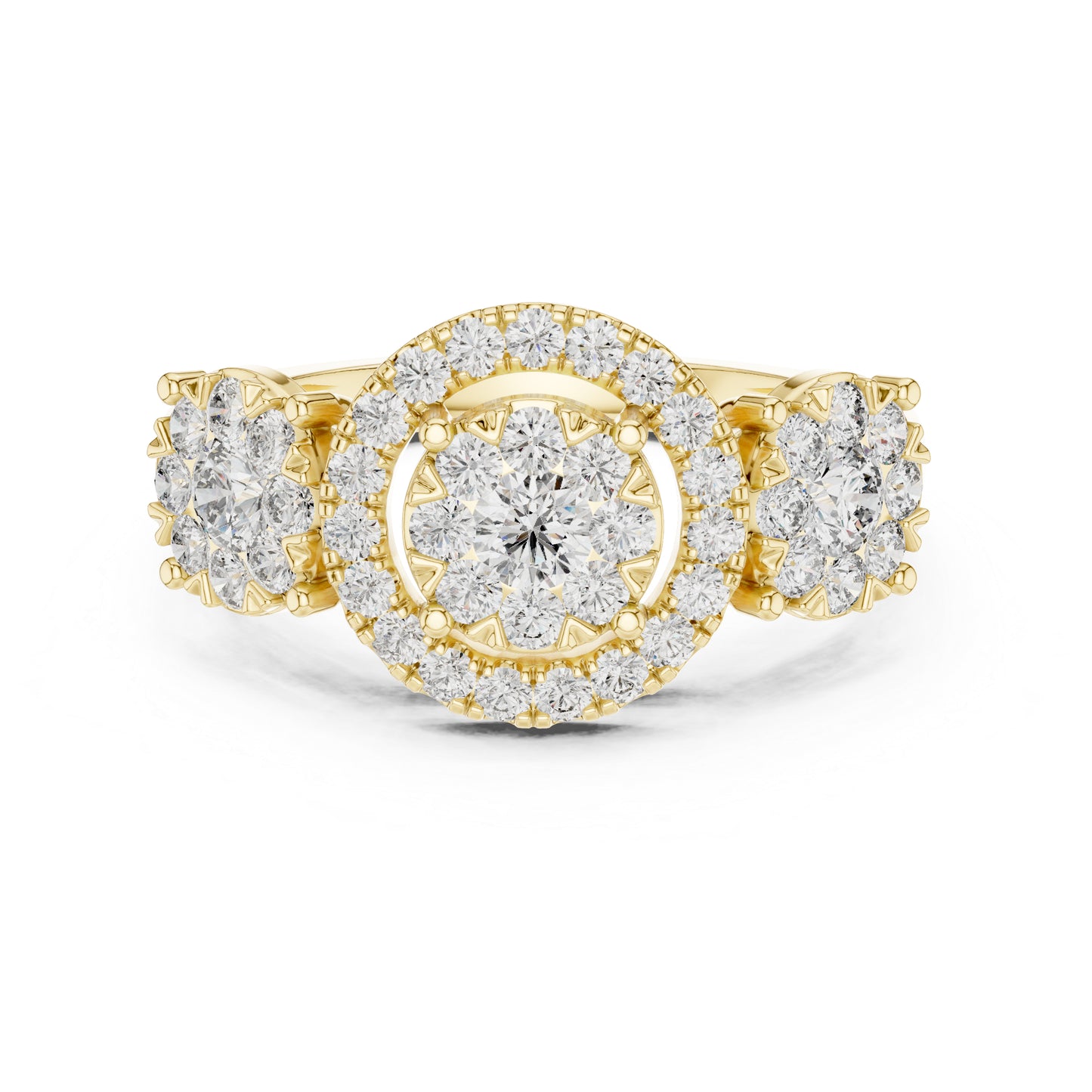 14K Yellow Gold Round Lab-Grown Diamond Ring for Women | Everyday Wear | Pure Carat