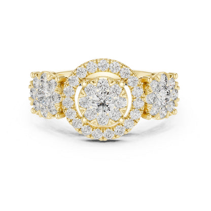 14K Yellow Gold Round Lab-Grown Diamond Ring for Women | Everyday Wear | Pure Carat