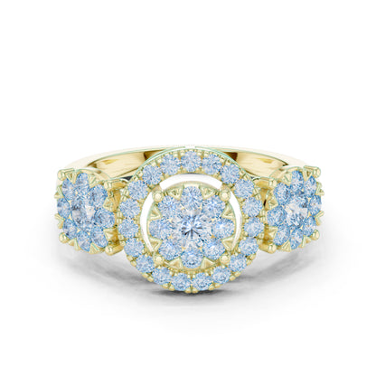 14K Yellow Gold Round Lab-Grown Diamond Ring for Women | Everyday Wear | Pure Carat