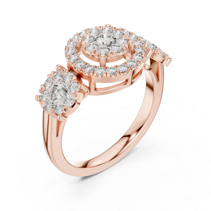 14K Yellow Gold Round Lab-Grown Diamond Ring for Women | Everyday Wear | Pure Carat