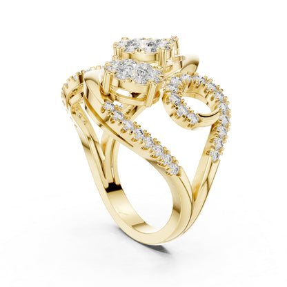 18K Rose Gold Round Lab-Grown Diamond Ring for Women | Office Wear | Pure Carat