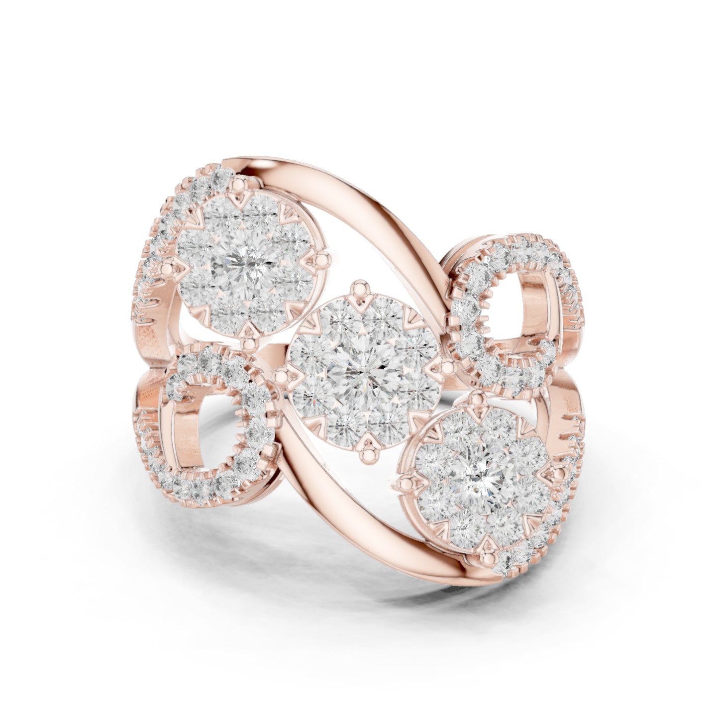 18K Rose Gold Round Lab-Grown Diamond Ring for Women | Office Wear | Pure Carat