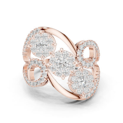 18K Rose Gold Round Lab-Grown Diamond Ring for Women | Office Wear | Pure Carat