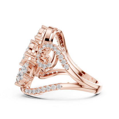 18K Rose Gold Round Lab-Grown Diamond Ring for Women | Office Wear | Pure Carat