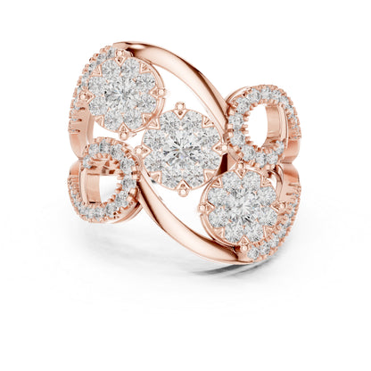 18K Rose Gold Round Lab-Grown Diamond Ring for Women | Office Wear | Pure Carat