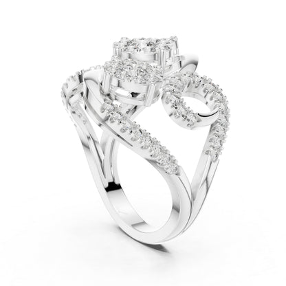 18K Rose Gold Round Lab-Grown Diamond Ring for Women | Office Wear | Pure Carat