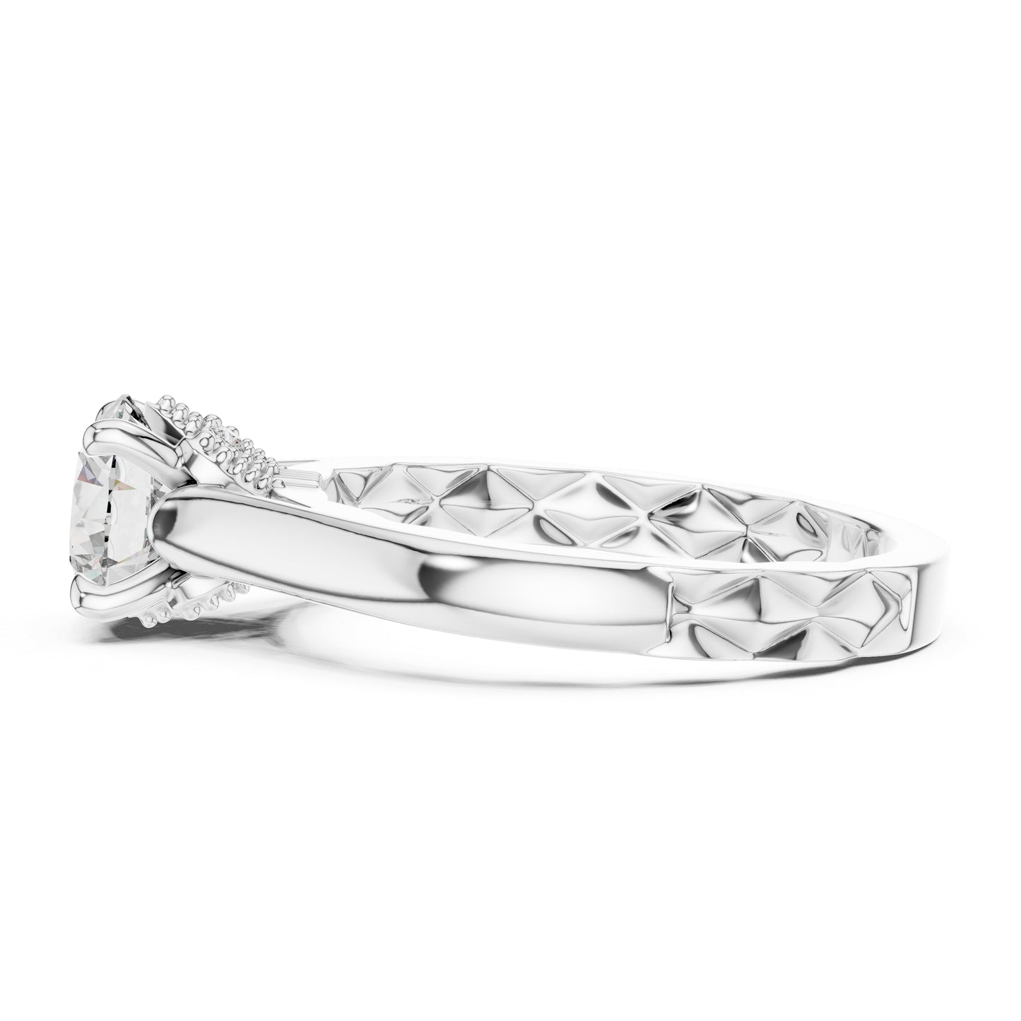 14K Yellow Gold Round Lab-Grown Diamond Ring for Women Office Wear Pure Carat