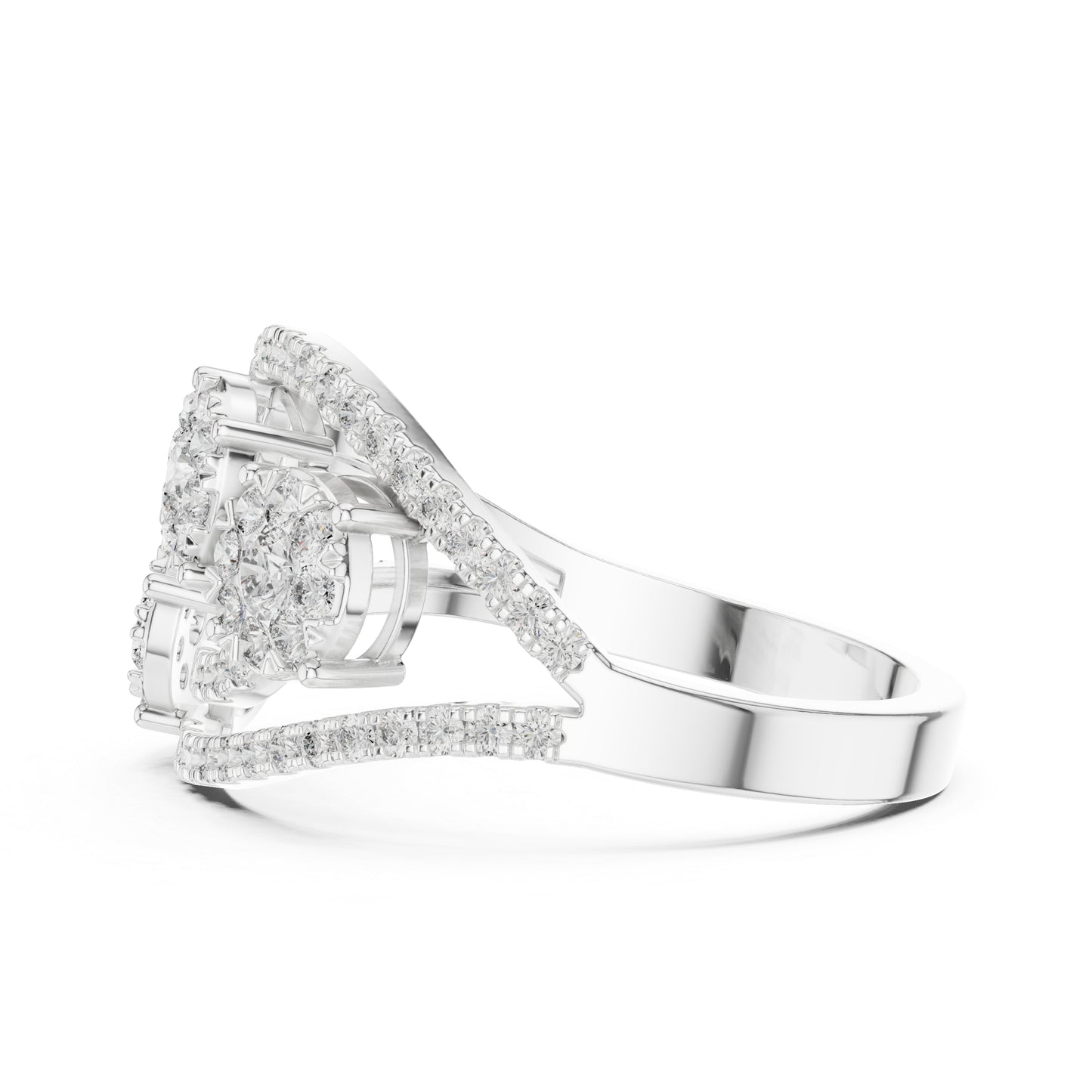14K White Gold Round Lab-Grown Diamond Drop Ring for Women | Office Wear | Pure Carat