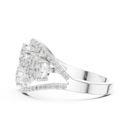 14K White Gold Round Lab-Grown Diamond Drop Ring for Women | Office Wear | Pure Carat