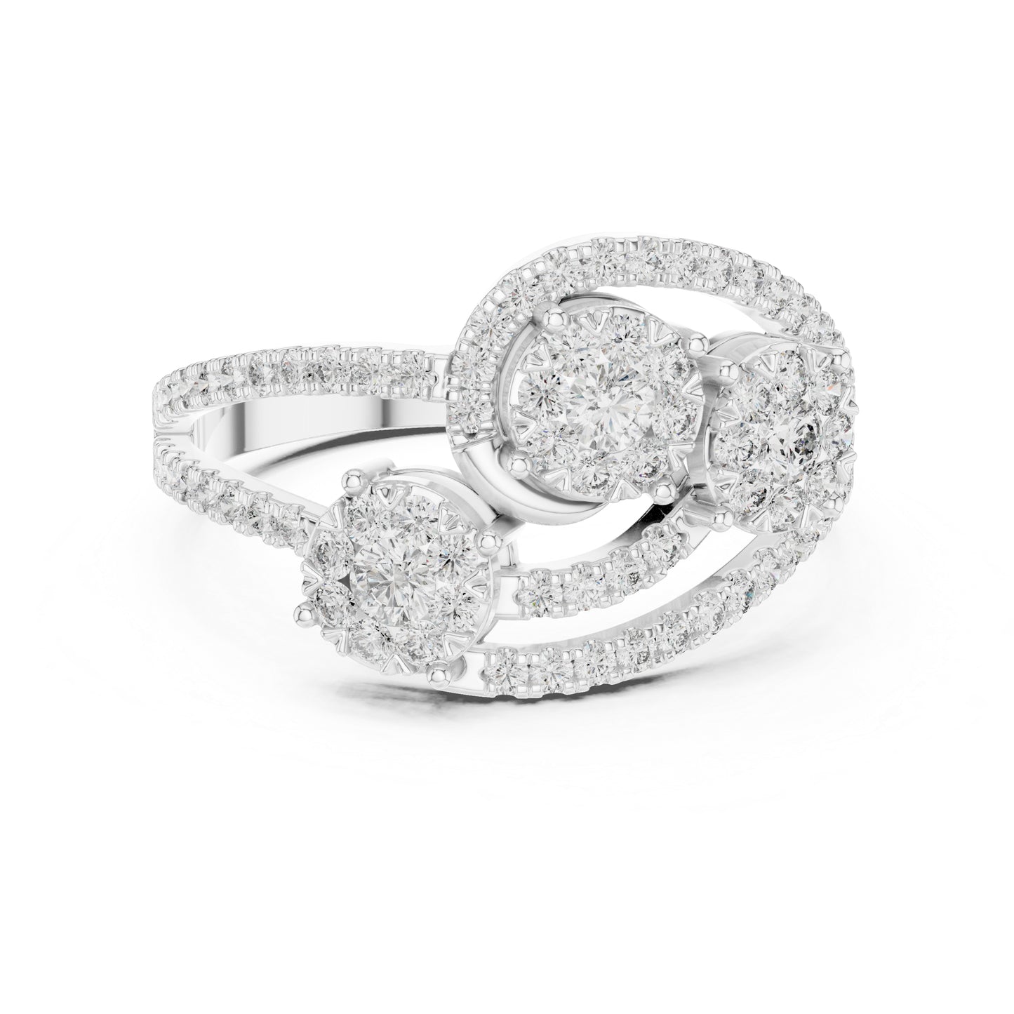 14K White Gold Round Lab-Grown Diamond Drop Ring for Women | Office Wear | Pure Carat