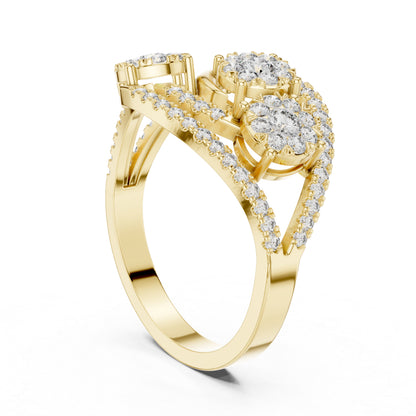 14K White Gold Round Lab-Grown Diamond Drop Ring for Women | Office Wear | Pure Carat