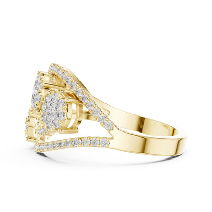 14K White Gold Round Lab-Grown Diamond Drop Ring for Women | Office Wear | Pure Carat