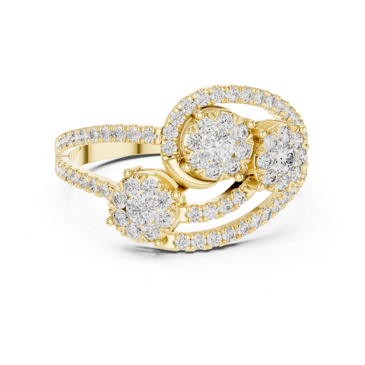 14K White Gold Round Lab-Grown Diamond Drop Ring for Women | Office Wear | Pure Carat