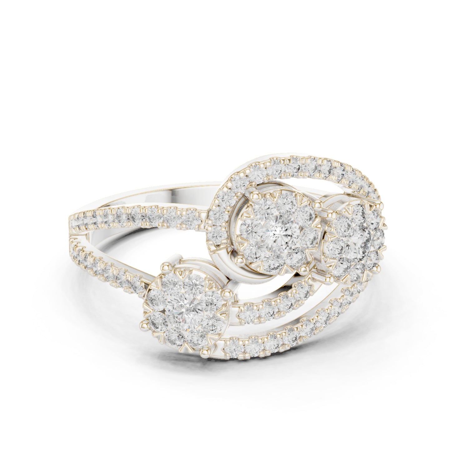 14K White Gold Round Lab-Grown Diamond Drop Ring for Women | Office Wear | Pure Carat