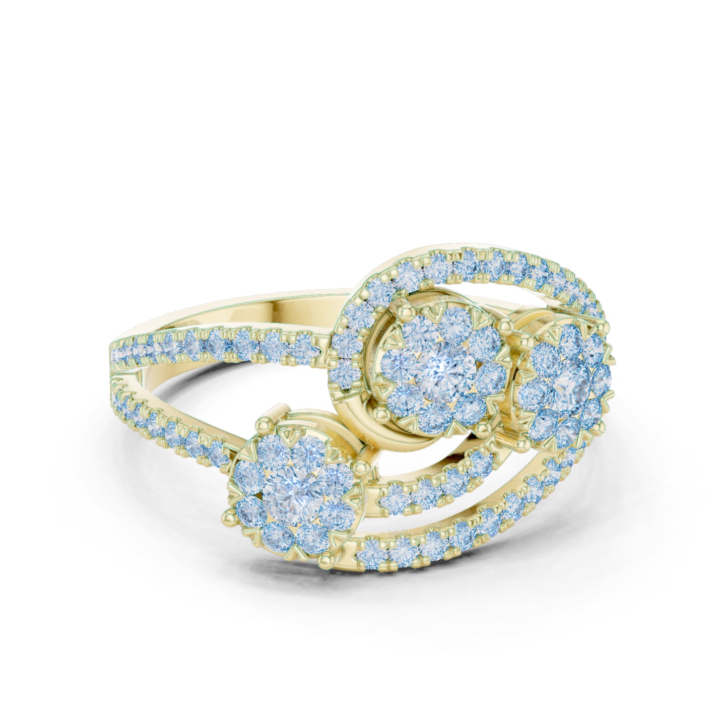 14K White Gold Round Lab-Grown Diamond Drop Ring for Women | Office Wear | Pure Carat