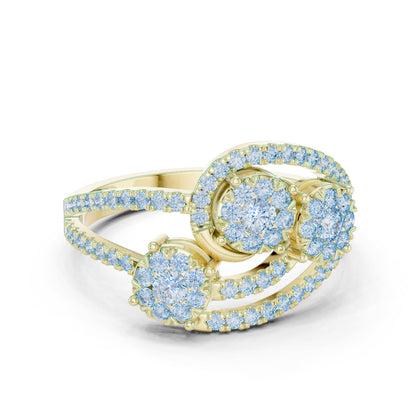 14K White Gold Round Lab-Grown Diamond Drop Ring for Women | Office Wear | Pure Carat