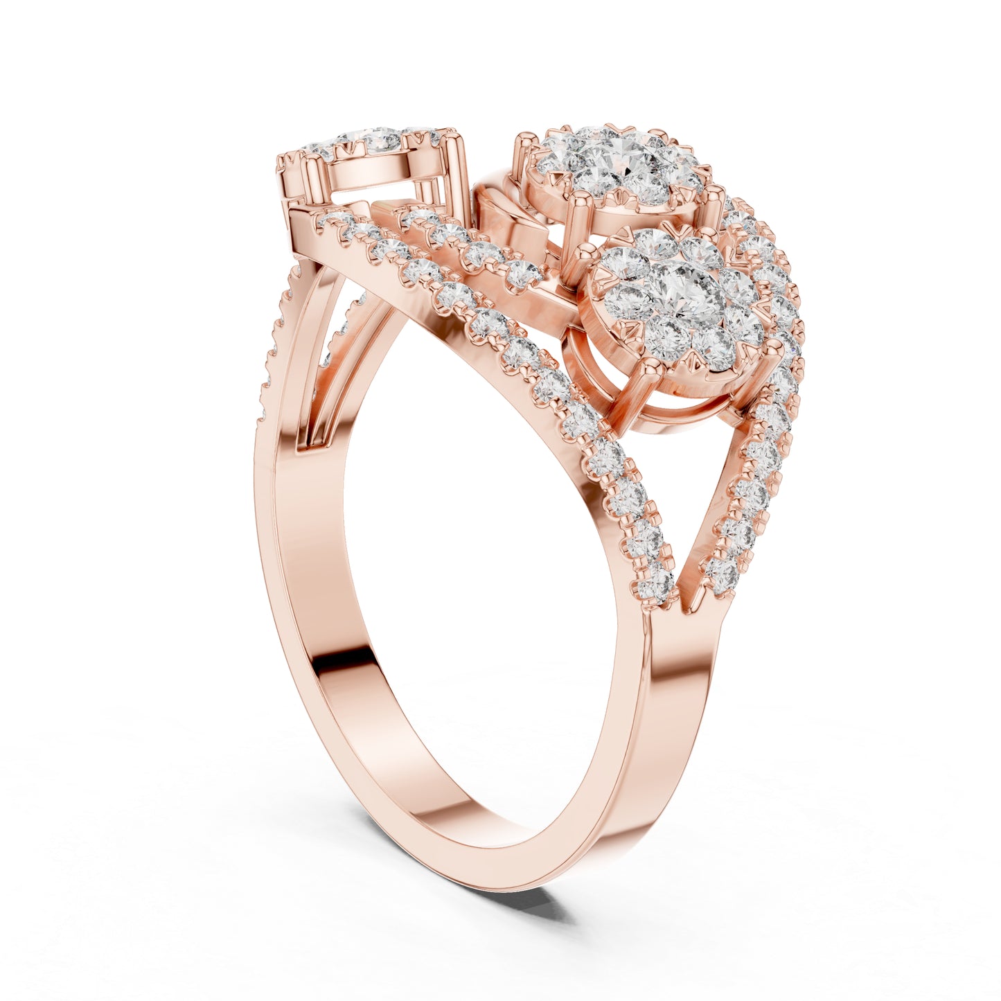 14K White Gold Round Lab-Grown Diamond Drop Ring for Women | Office Wear | Pure Carat