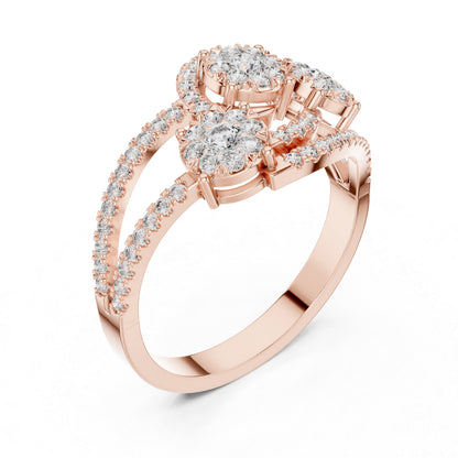 14K White Gold Round Lab-Grown Diamond Drop Ring for Women | Office Wear | Pure Carat