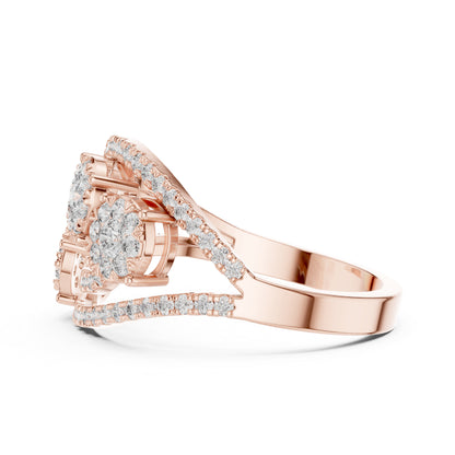 14K White Gold Round Lab-Grown Diamond Drop Ring for Women | Office Wear | Pure Carat