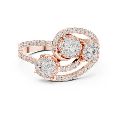 14K White Gold Round Lab-Grown Diamond Drop Ring for Women | Office Wear | Pure Carat