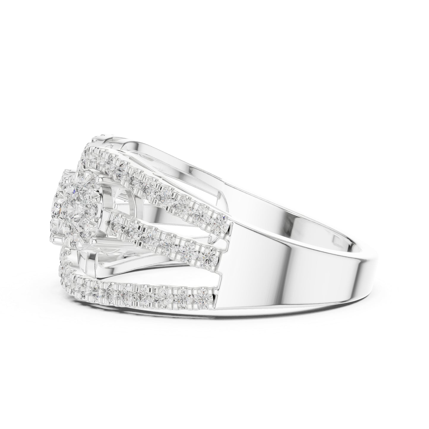 14K Yellow Gold Round Lab-Grown Diamond Ring for Women | Party Wear | Pure Carat
