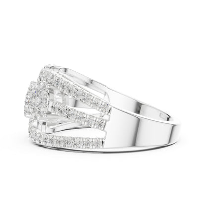 14K Yellow Gold Round Lab-Grown Diamond Ring for Women | Party Wear | Pure Carat