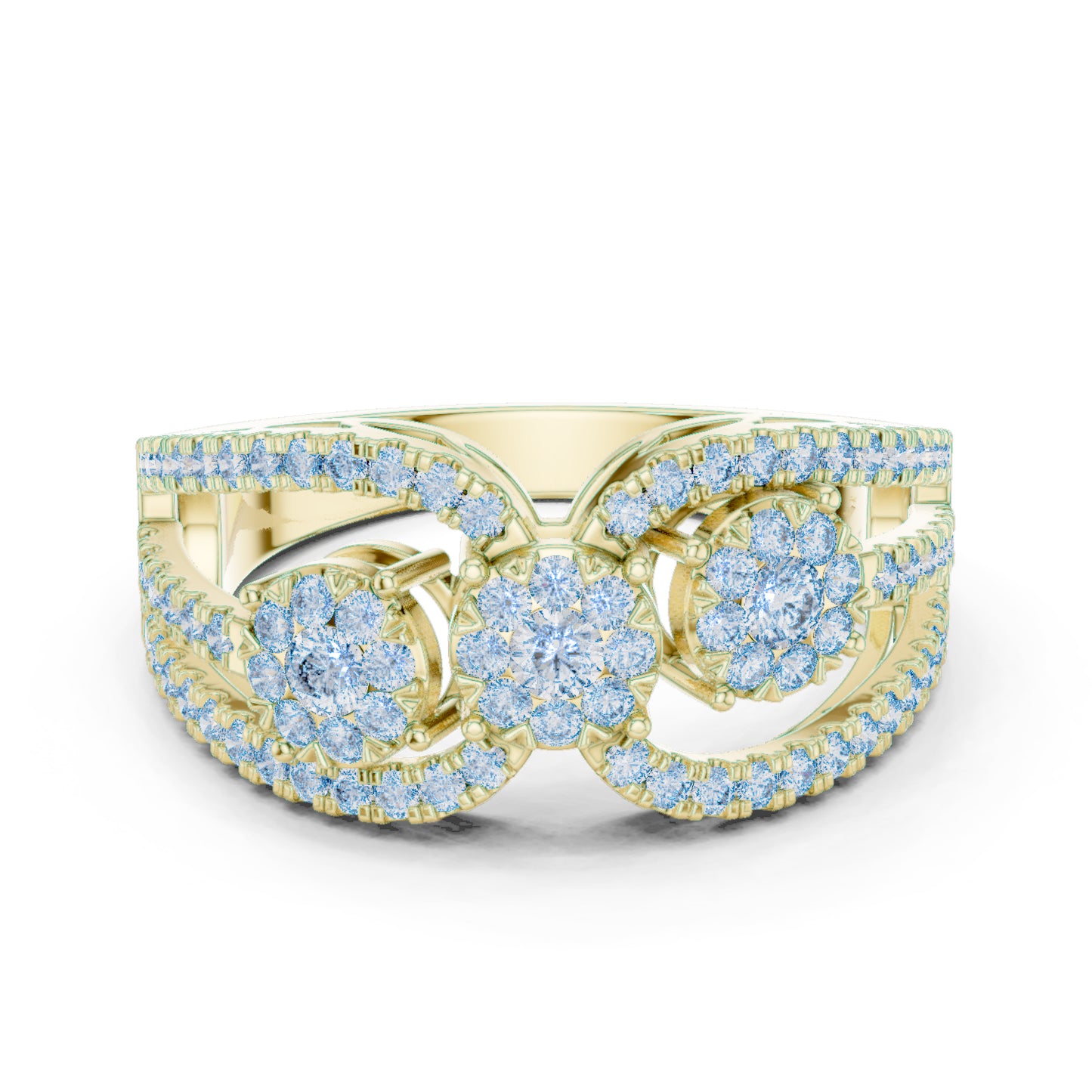 14K Yellow Gold Round Lab-Grown Diamond Ring for Women | Party Wear | Pure Carat
