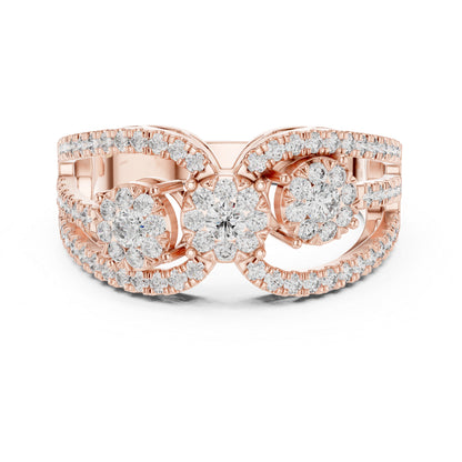 14K Yellow Gold Round Lab-Grown Diamond Ring for Women | Party Wear | Pure Carat