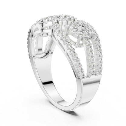 14K Yellow Gold Round Lab-Grown Diamond Ring for Women | Party Wear | Pure Carat