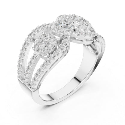 14K Yellow Gold Round Lab-Grown Diamond Ring for Women | Party Wear | Pure Carat