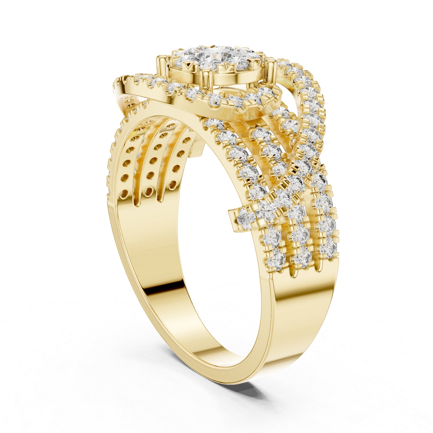 18K Yellow Gold Round Lab-Grown Diamond Engagement Ring for Women | Pure Carat