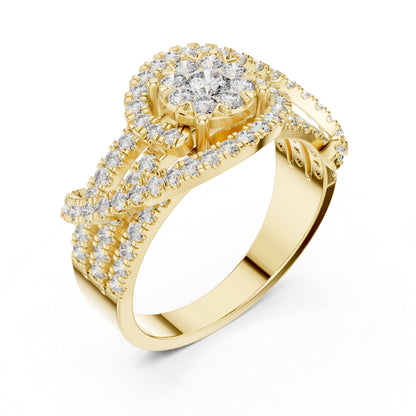 18K Yellow Gold Round Lab-Grown Diamond Engagement Ring for Women | Pure Carat