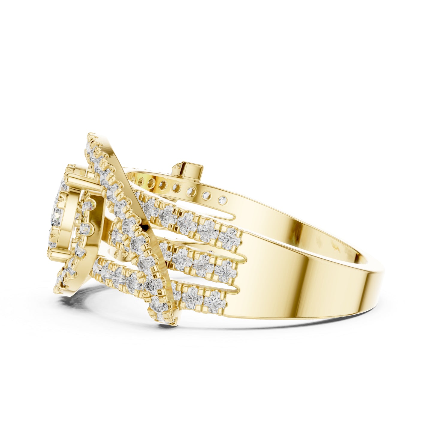 18K Yellow Gold Round Lab-Grown Diamond Engagement Ring for Women | Pure Carat