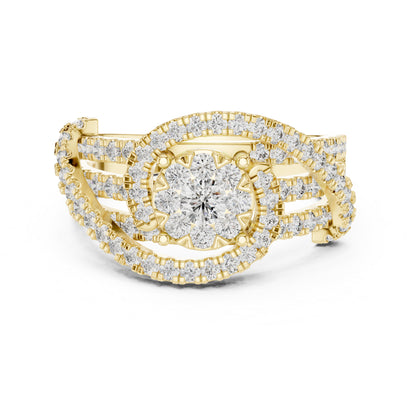 18K Yellow Gold Round Lab-Grown Diamond Engagement Ring for Women | Pure Carat