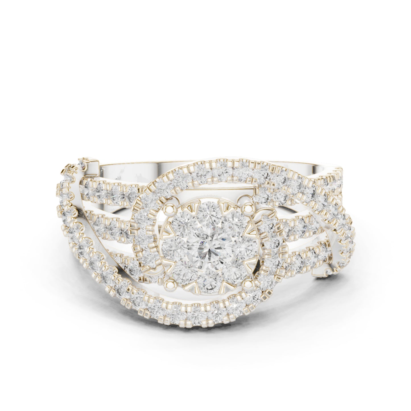 18K Yellow Gold Round Lab-Grown Diamond Engagement Ring for Women | Pure Carat