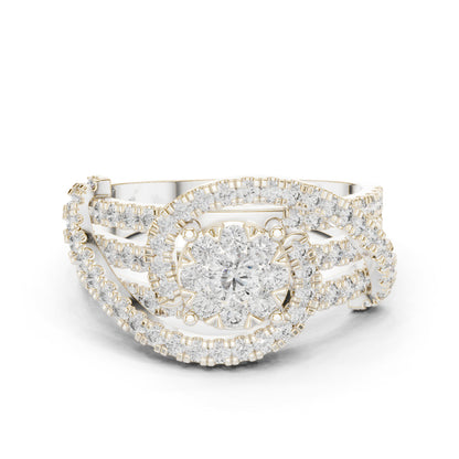 18K Yellow Gold Round Lab-Grown Diamond Engagement Ring for Women | Pure Carat