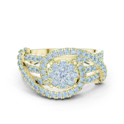 18K Yellow Gold Round Lab-Grown Diamond Engagement Ring for Women | Pure Carat