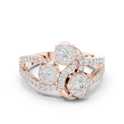 18K White Gold Round Lab-Grown Diamond Drop Ring for Women | Everyday Wear | Pure Carat