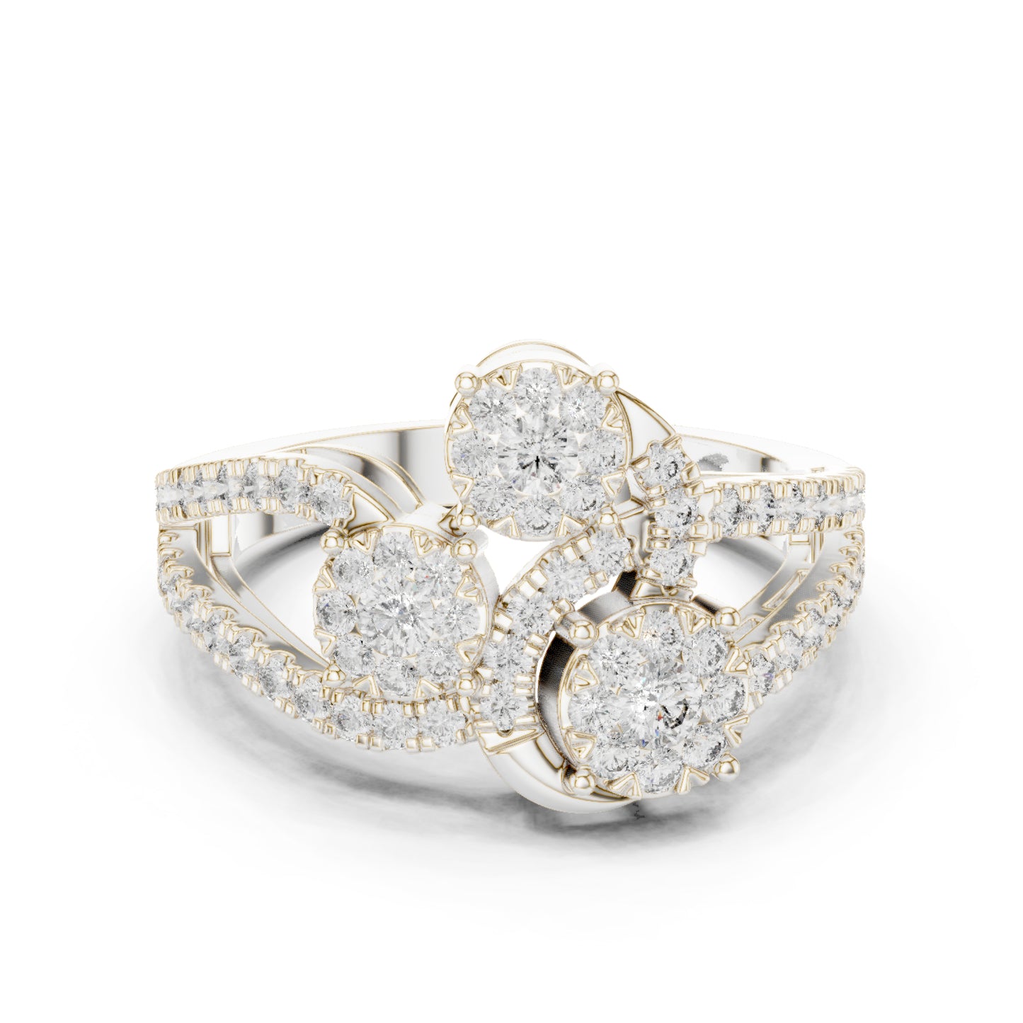 18K White Gold Round Lab-Grown Diamond Drop Ring for Women | Everyday Wear | Pure Carat