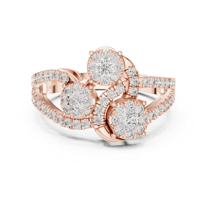 18K White Gold Round Lab-Grown Diamond Drop Ring for Women | Everyday Wear | Pure Carat