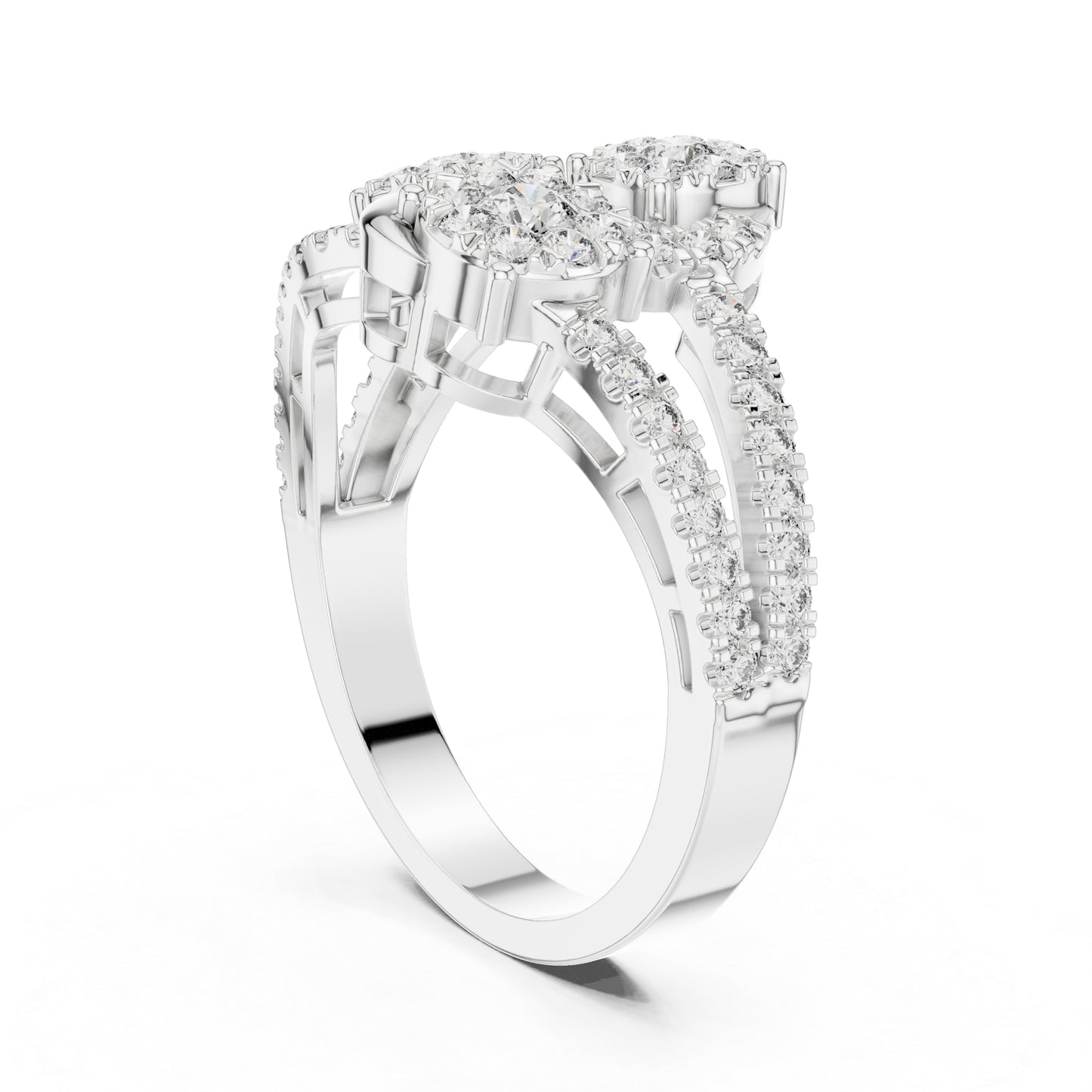 18K White Gold Round Lab-Grown Diamond Drop Ring for Women | Everyday Wear | Pure Carat