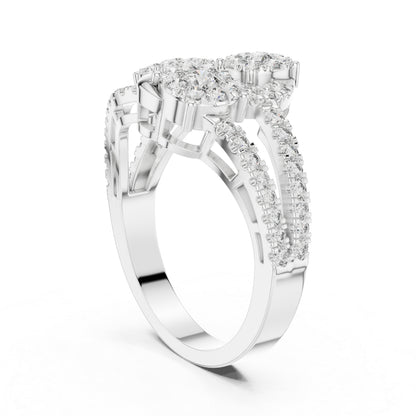 18K White Gold Round Lab-Grown Diamond Drop Ring for Women | Everyday Wear | Pure Carat