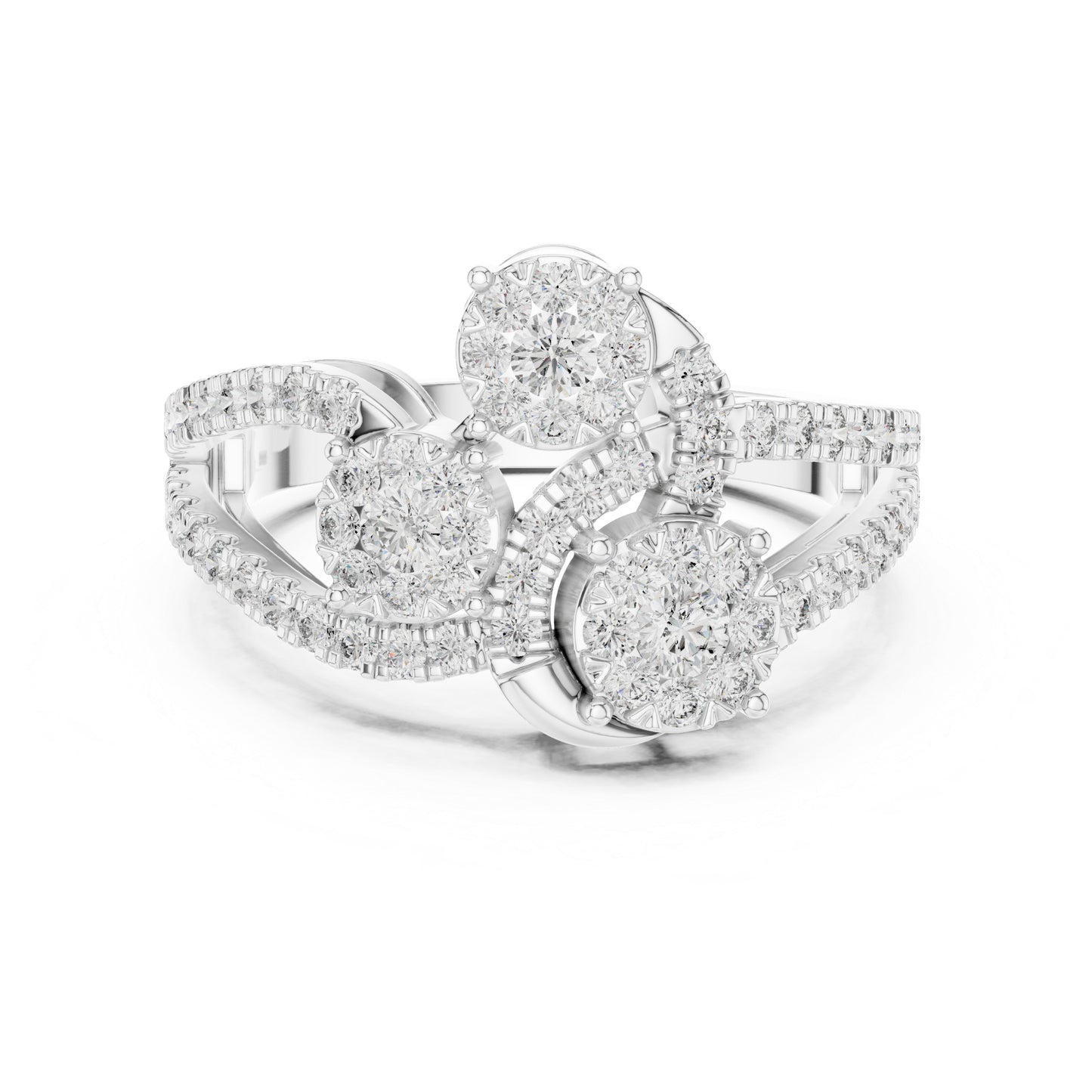 18K White Gold Round Lab-Grown Diamond Drop Ring for Women | Everyday Wear | Pure Carat